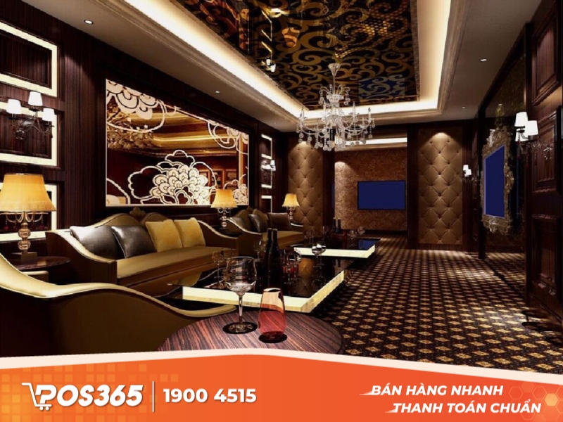 Phòng karaoke gia đình ấm cúng, cách âm tốt, nội thất gỗ sang trọng