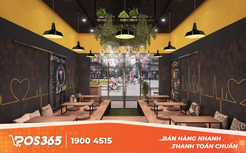 Mẫu thiết kế quán ăn vặt nhỏ đẹp kiểu ngồi bệt