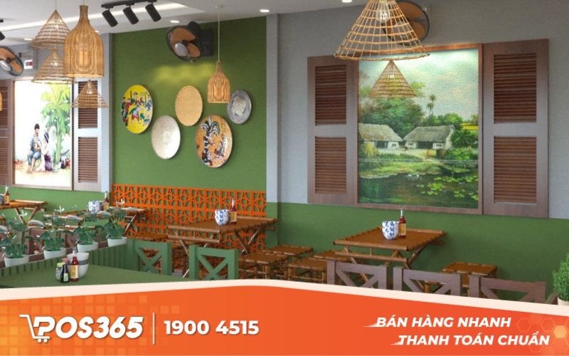 Mẫu thiết kế quán ăn vặt phong cách đồng quê