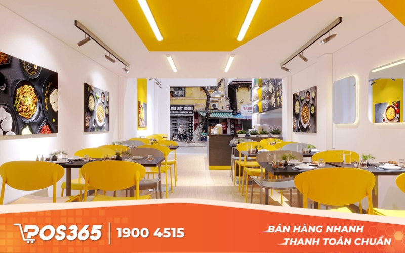 Trang trí quán ăn vặt tối giản