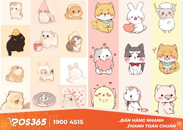 Tranh động vật dễ thương phù hợp với quán cafe thú cưng