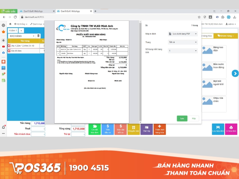 Phần mềm bán điện nước miễn phí Dân Trí Soft