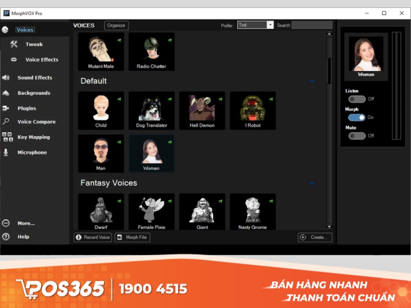 Phần mềm chỉnh giọng âm thanh MorphVOX Pro