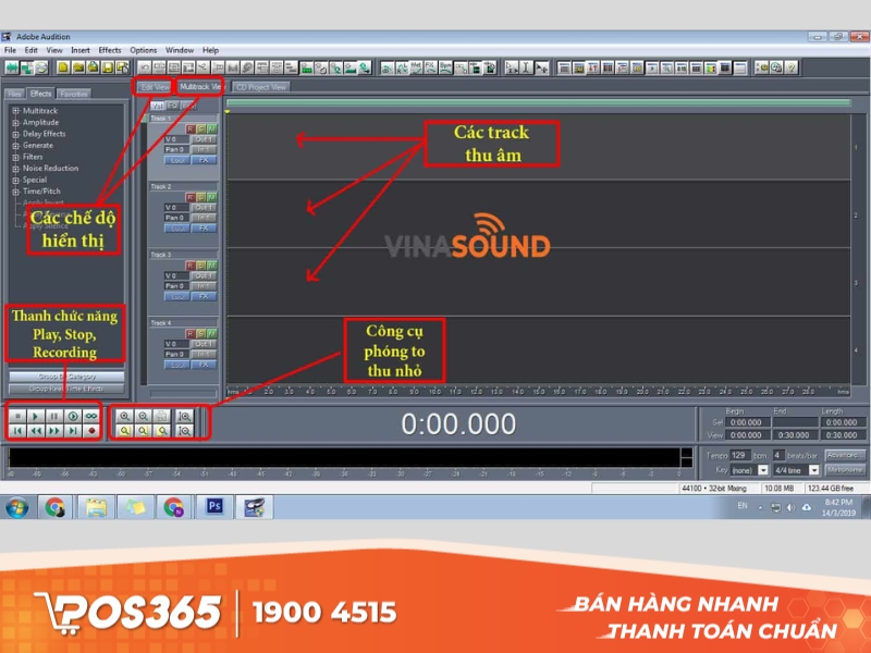 Phần mềm chỉnh giọng hát karaoke Adobe Audition