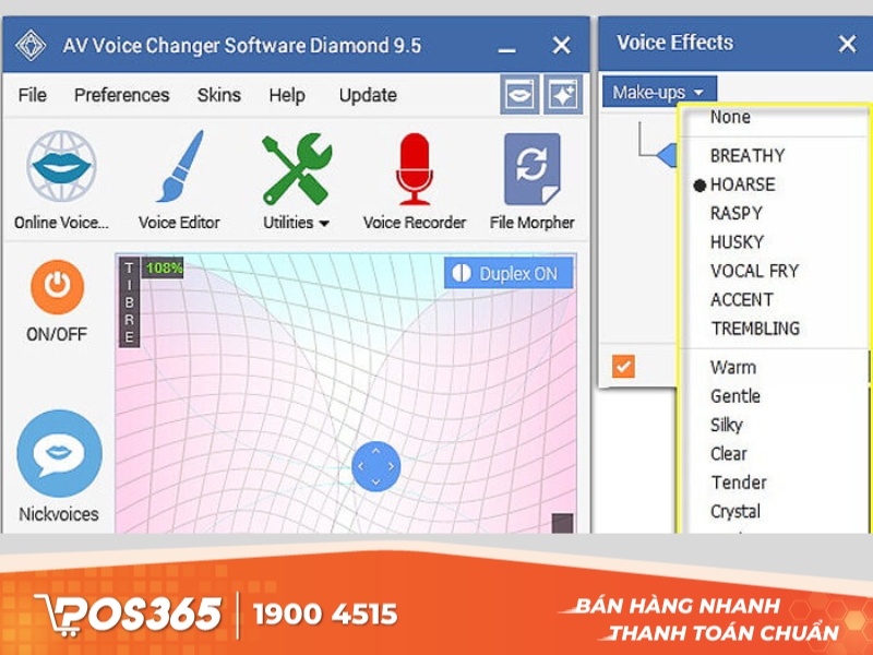 Phần mềm chỉnh nhạc hát AV Voice Changer Software Diamond