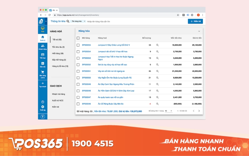 Công cụ quản lý bán hàng toàn diện Suno