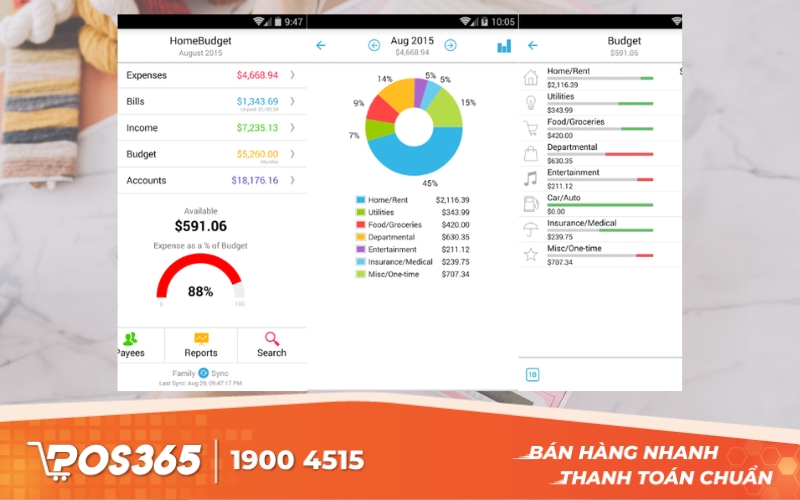 Phần mềm quản lý chi tiêu hiện đại Home Budget with Sync