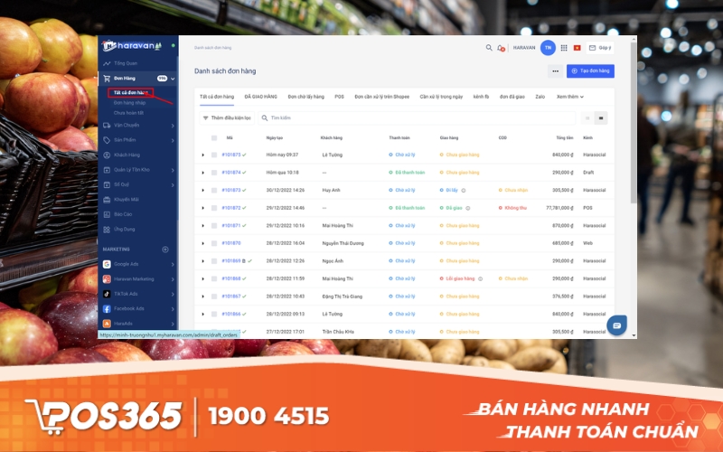 Haravan (Hararetail) - Quản lý chuỗi cửa hàng đa kênh toàn diện