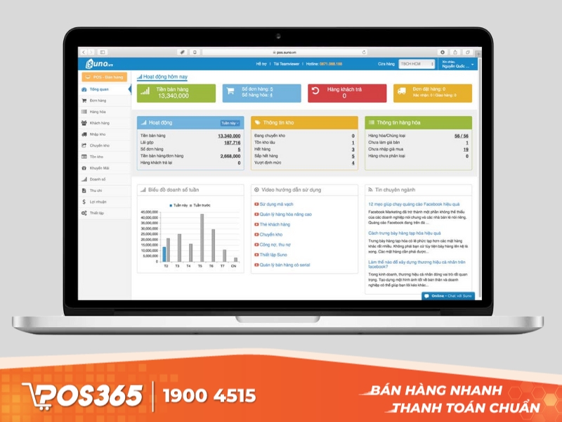 Ứng dụng bán hàng cửa hàng máy tính Suno