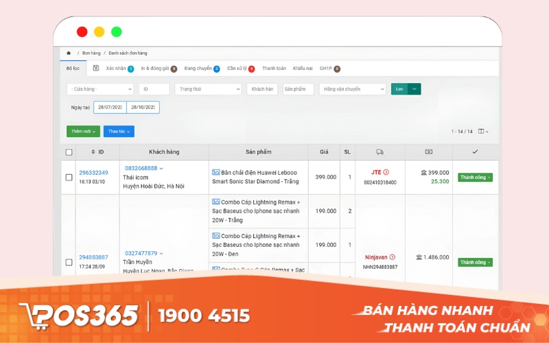 Phần mềm quản lý đơn hàng Nhanh.vn