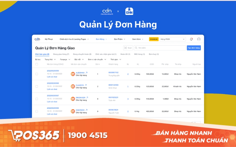 Ứng dụng Chốt đơn nhanh - CDN