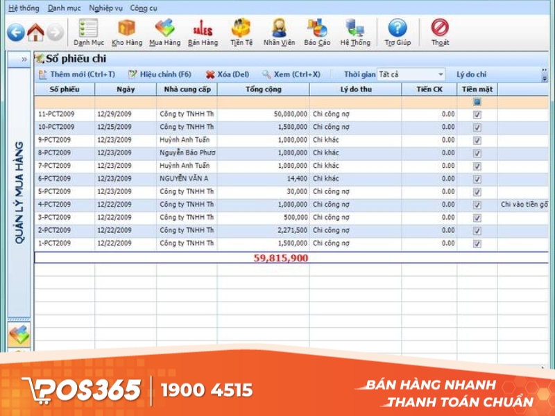 Phần mềm quản lý hiệu sách, văn phòng phẩm Tpos