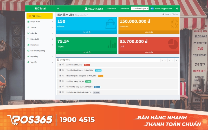 Phần mềm quản lý phụ tùng xe máy, ô tô RIC