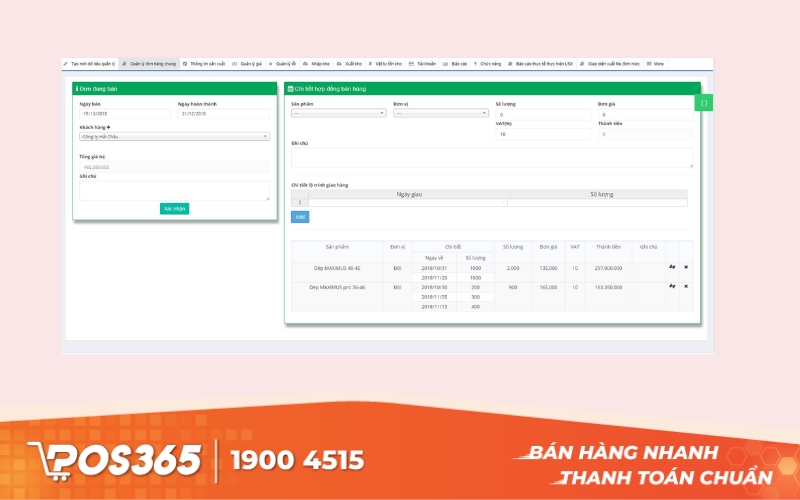 Hệ thống quản lý sản xuất Faceworks