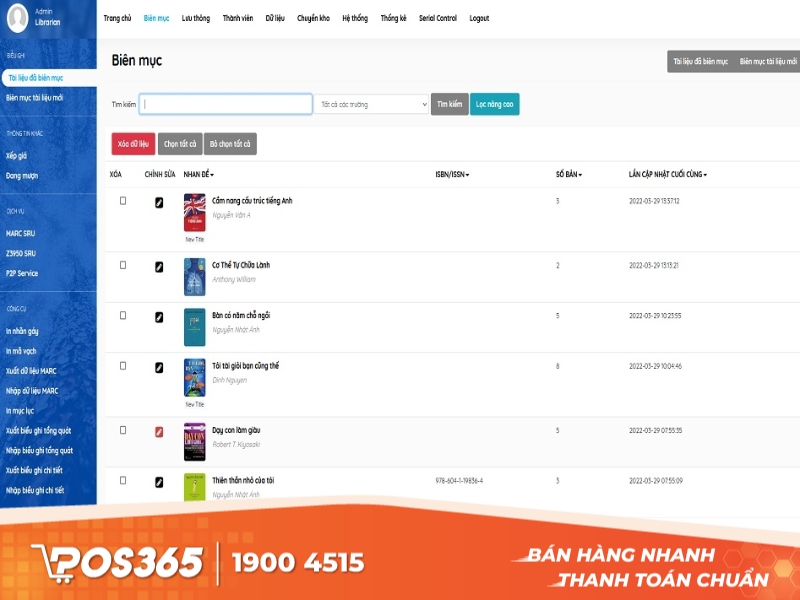 Phần mềm quản lý thư viện miễn phí Nano Elib