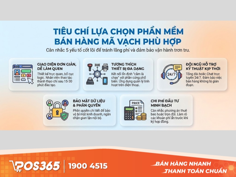Tiêu chí lựa chọn phần mềm bán hàng mã vạch phù hợp