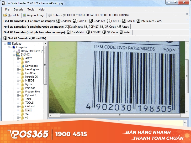 Phần mềm quét mã Katanshi Barcode Reader
