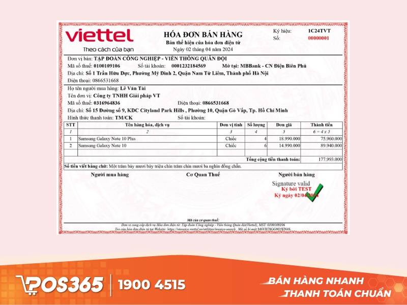 Phần mềm hóa đơn điện tử hiệu quả - Viettel (S-Invoice)