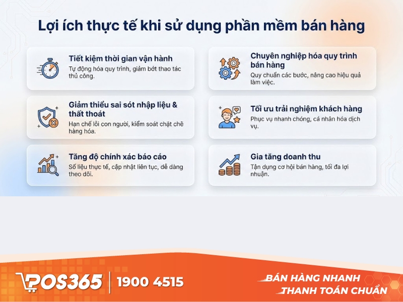 Lợi ích thực tế khi sử dụng phần mềm bán hàng