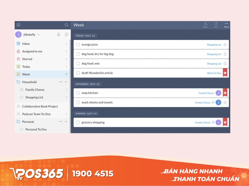 Ứng dụng quản lý công việc Wunderlist