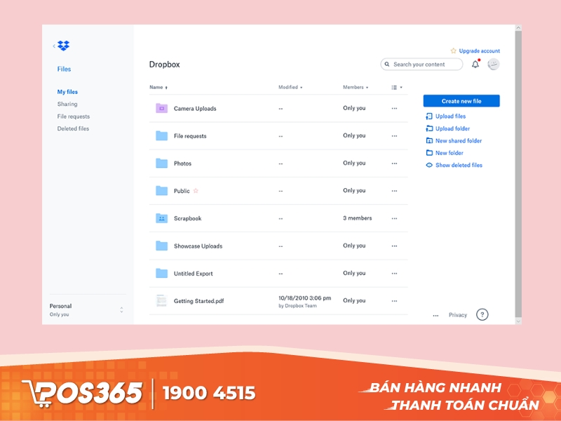 Phần mềm quản lý Dropbox