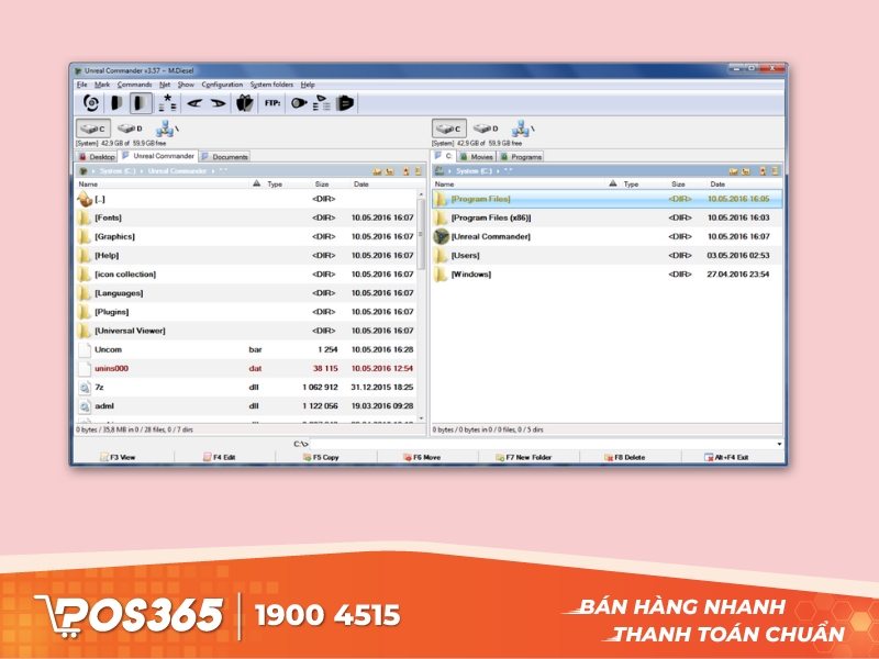 Phần mềm quản lý file, dữ liệu Unreal Commander
