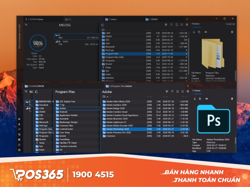 Phần mềm quản lý tập tin One Commander