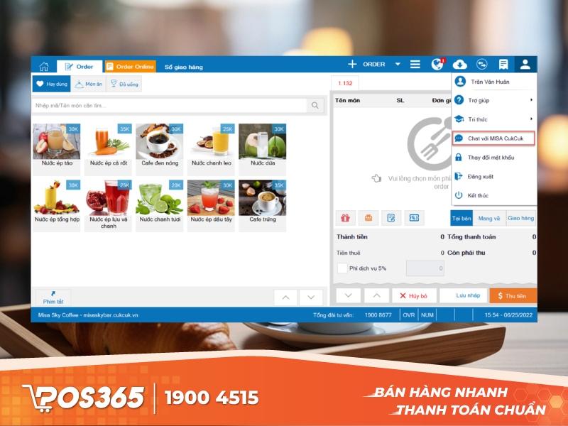 MISA CUKCUK - Phần mềm quản lý nguyên liệu nhà hàng