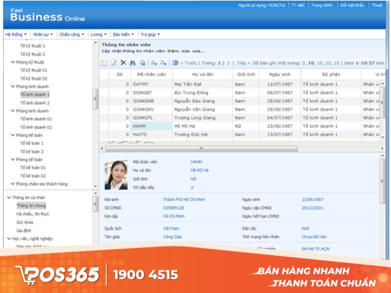 Fast - phần mềm quản lý nhân sự khép kín
