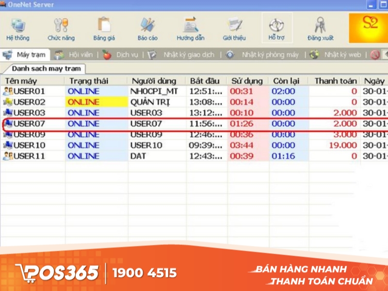 Phần mềm tính tiền phòng net ISM – Pro