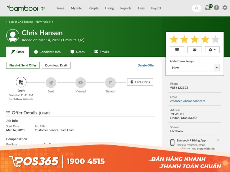 BambooHR Hiring – Ứng dụng quản lý tuyển dụng nhân sự