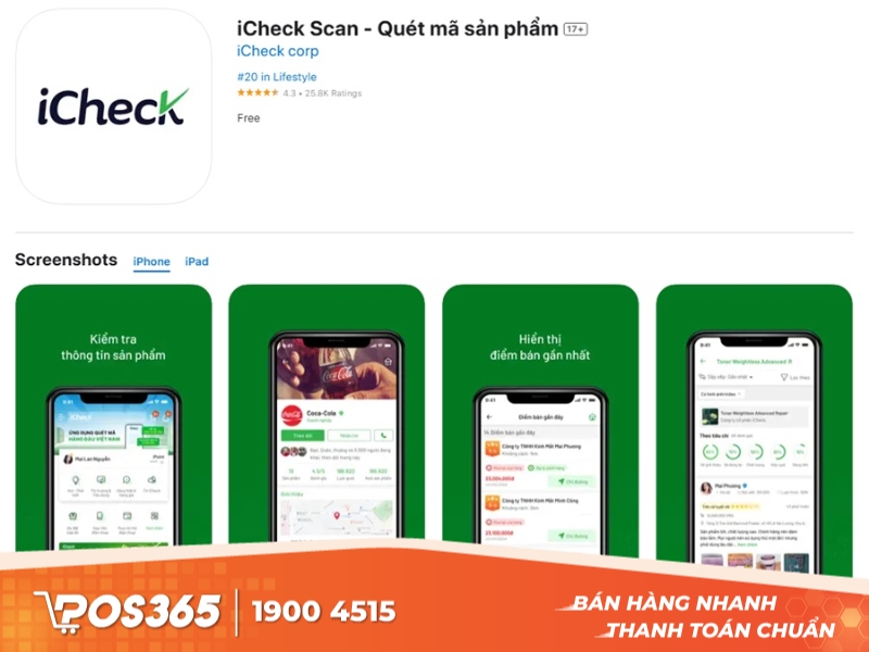 Phần mềm check mã vạch quốc tế online iCheck Scanner