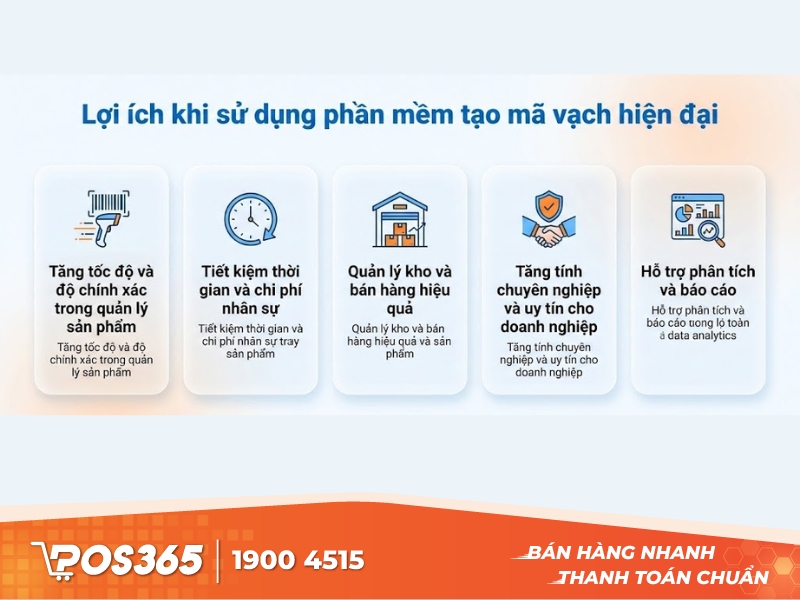 Lợi ích khi sử dụng phần mềm tạo mã vạch hiện đại