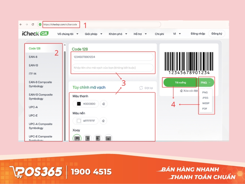 Phần mềm tạo mã vạch online iCheckQR