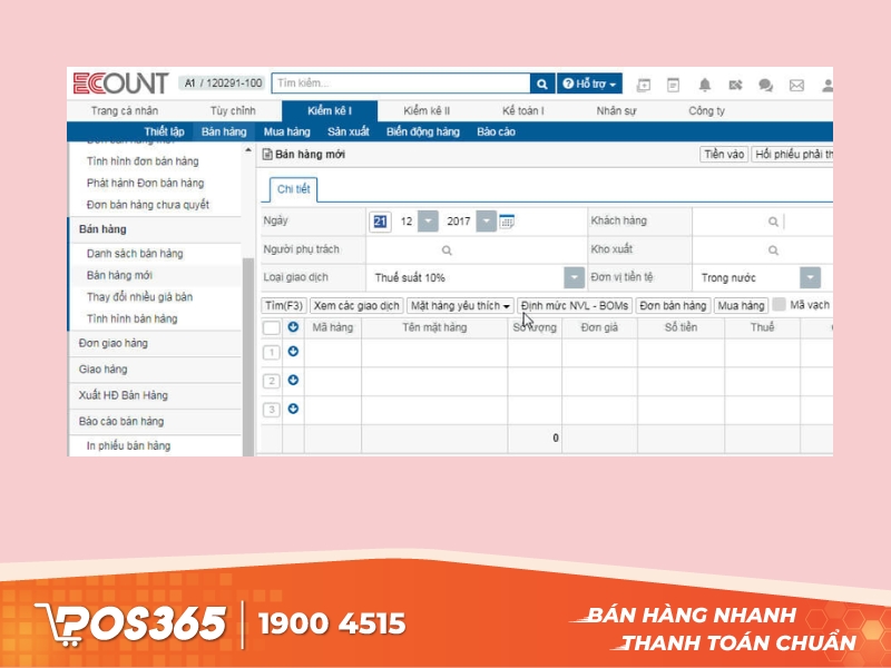 Phần mềm tạo mã vạch quản lý kho thông minh ECOUNT ERP