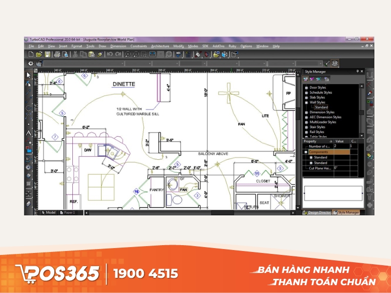 Phần mềm thiết kế nội thất TurboCAD