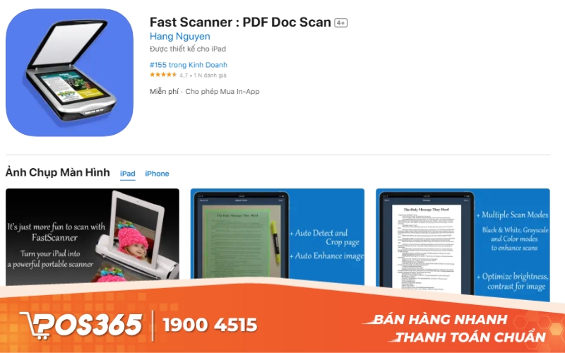 Fast Scanner - Ứng dụng scan ảnh bằng điện thoại iphone miễn phí