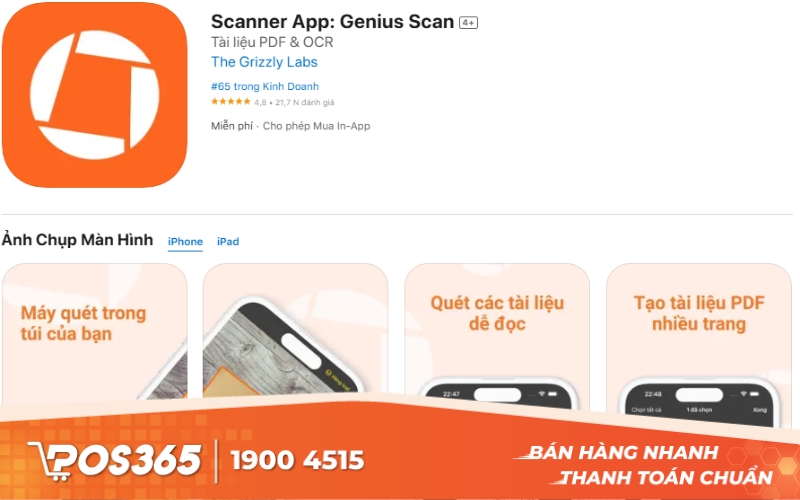 Genius Scan - App scan thông minh, xóa nền, sửa lỗi