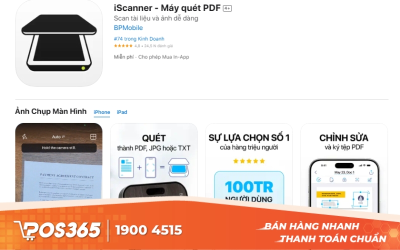 iScanner - Ứng dụng quét tài liệu đa năng