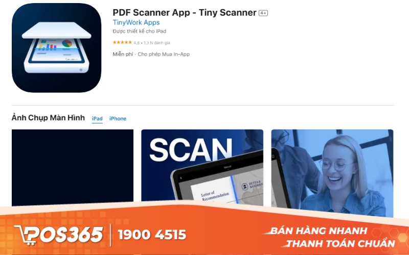 Tiny Scanner - Phần mềm scan bằng camera điện thoại