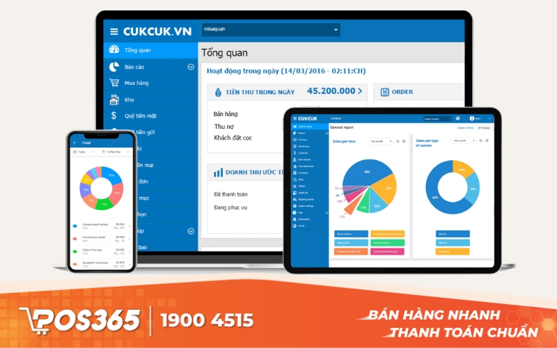CUKCUK - Giải pháp bán hàng tích hợp máy tính tiền phổ biến