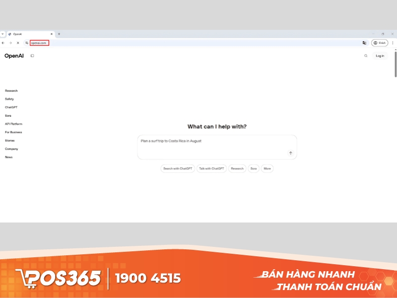 Truy cập trang web chính thức