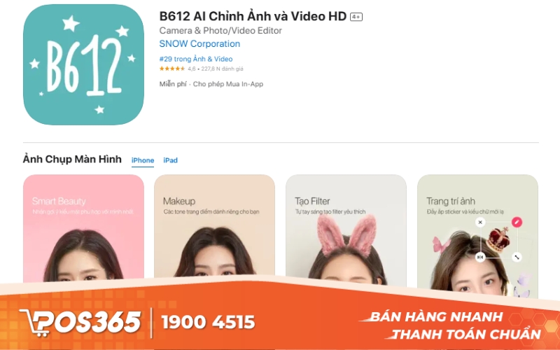 B612 - Phần mềm chụp ảnh đa dạng bộ lọc và nhãn dán