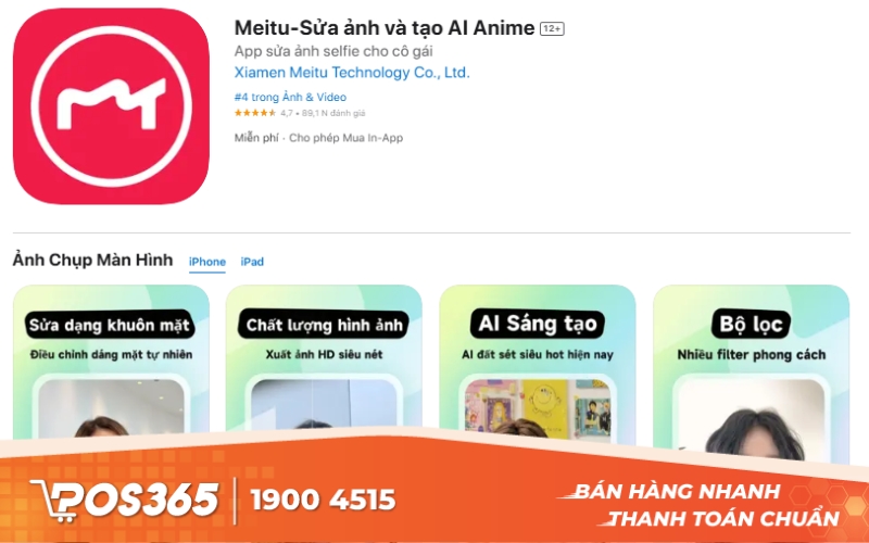 Meitu - App chụp ảnh, chỉnh sửa miễn phí cho iphone