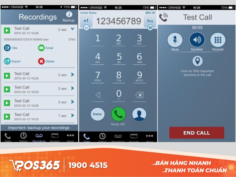 Ghi âm cuộc gọi hiệu quả cả trong nước và ngoài nước