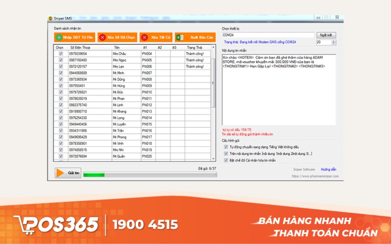 SMS Sniper - Phần mềm gửi tin nhắn miễn phí hiệu quả