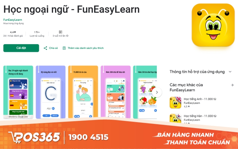 Fun Easy Learn - App học tiếng Anh cho trẻ em