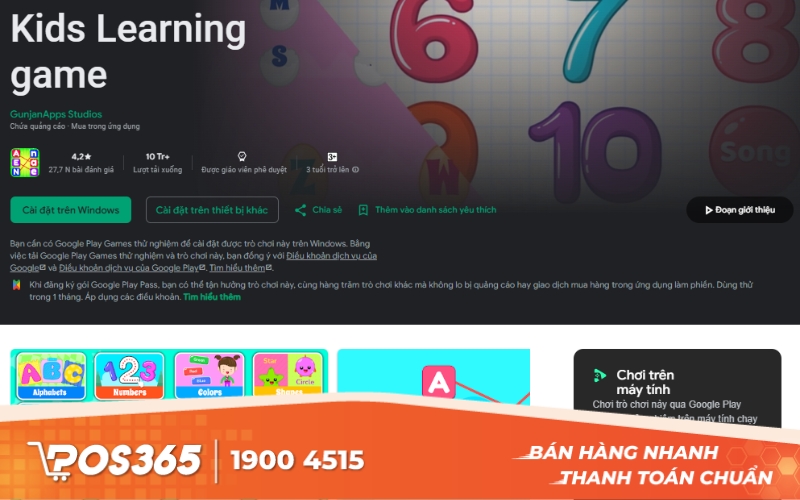 Kids Preschool Learning Game - Ứng dụng học tiếng Anh cho trẻ 5 tuổi