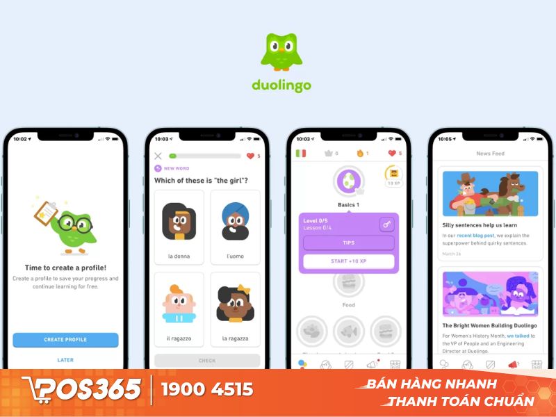 App học tiếng anh miễn phí Duolingo cho người mất gốc