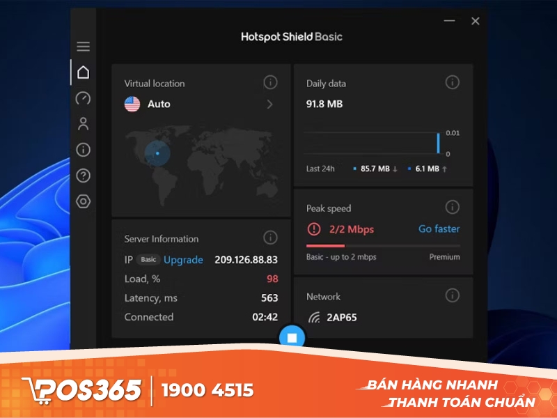 Phần mềm IP miễn phí Hotspot Shield, ẩn IP hiệu quả